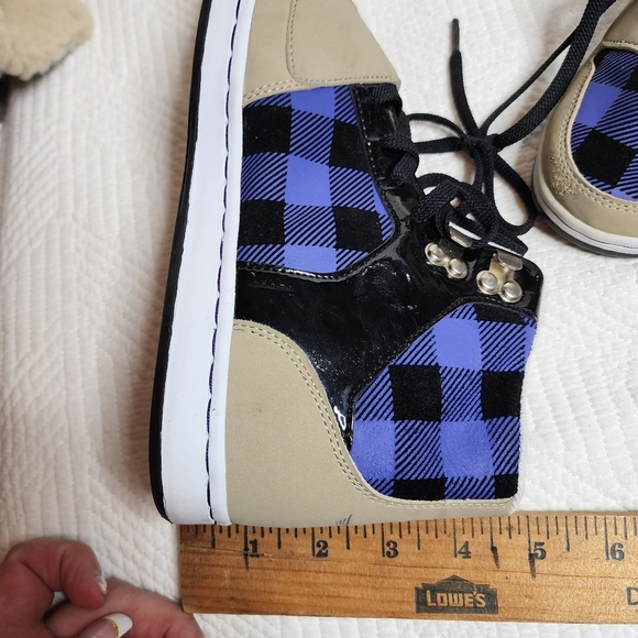 Creative Recreation Cesario Sneaker Tan Purple Black Plaid Size 8 EU 39 - Picture 7 of 16